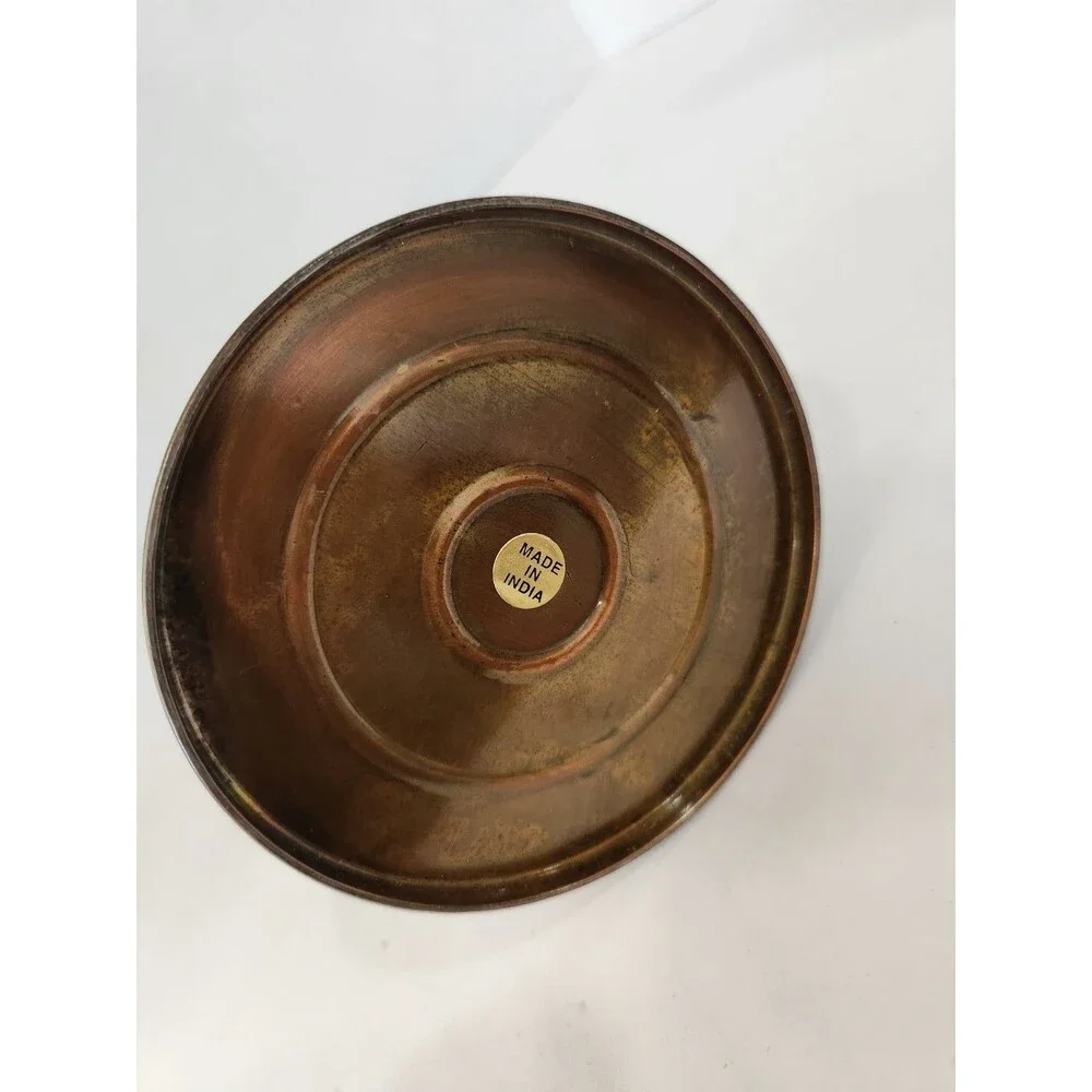 Mini Oil Lamp Vintage Metal Base Copper Color Clear Glass Shade 9